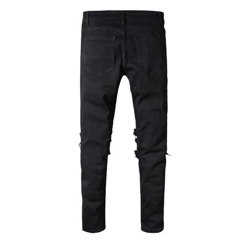 Black biker outlet jeans